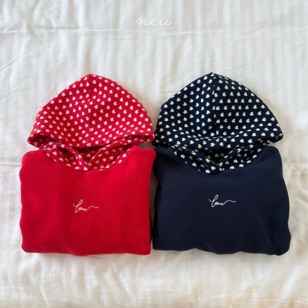 Neu 上衣 노이 러브후드맨투맨-細節圖9