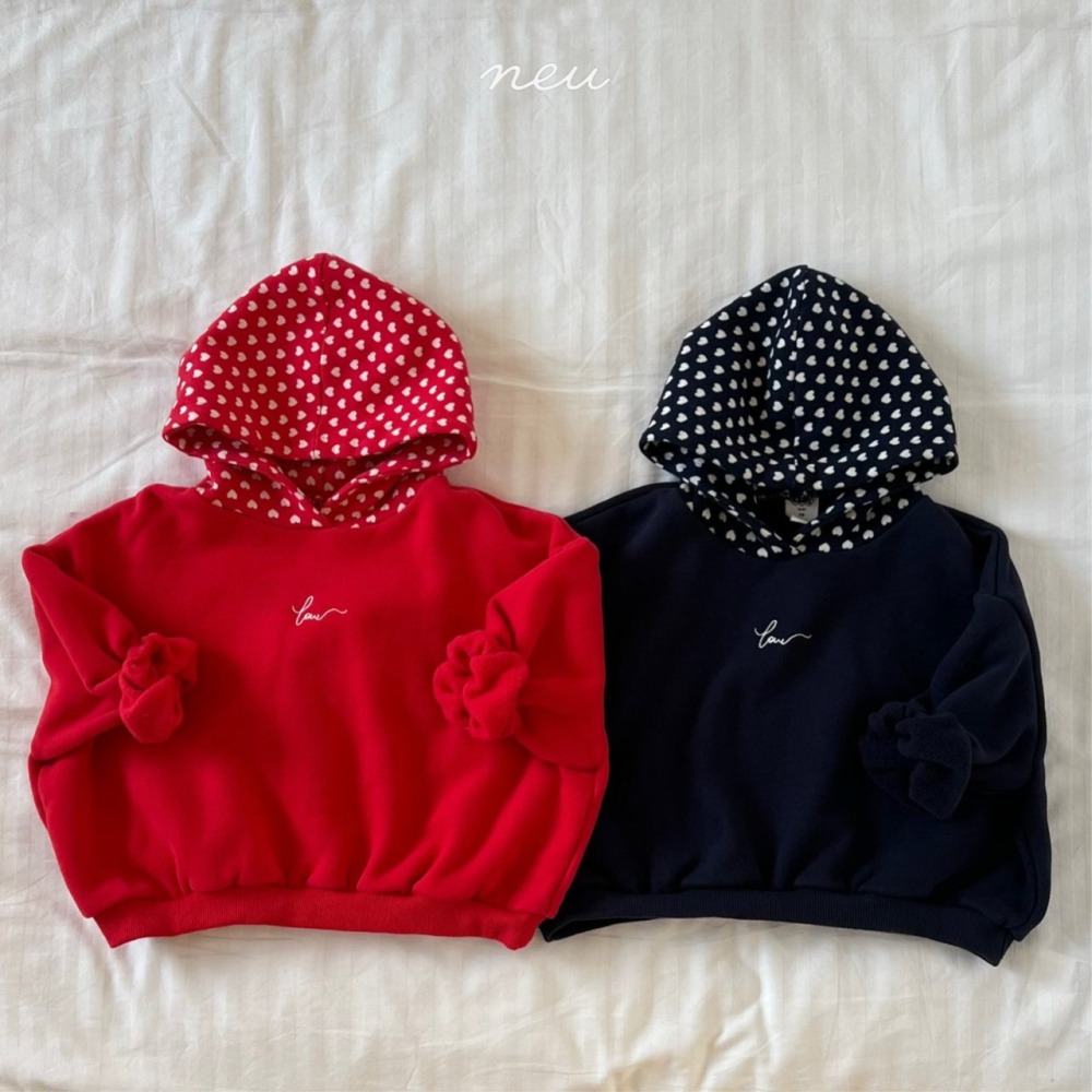 Neu 上衣 노이 러브후드맨투맨-細節圖10