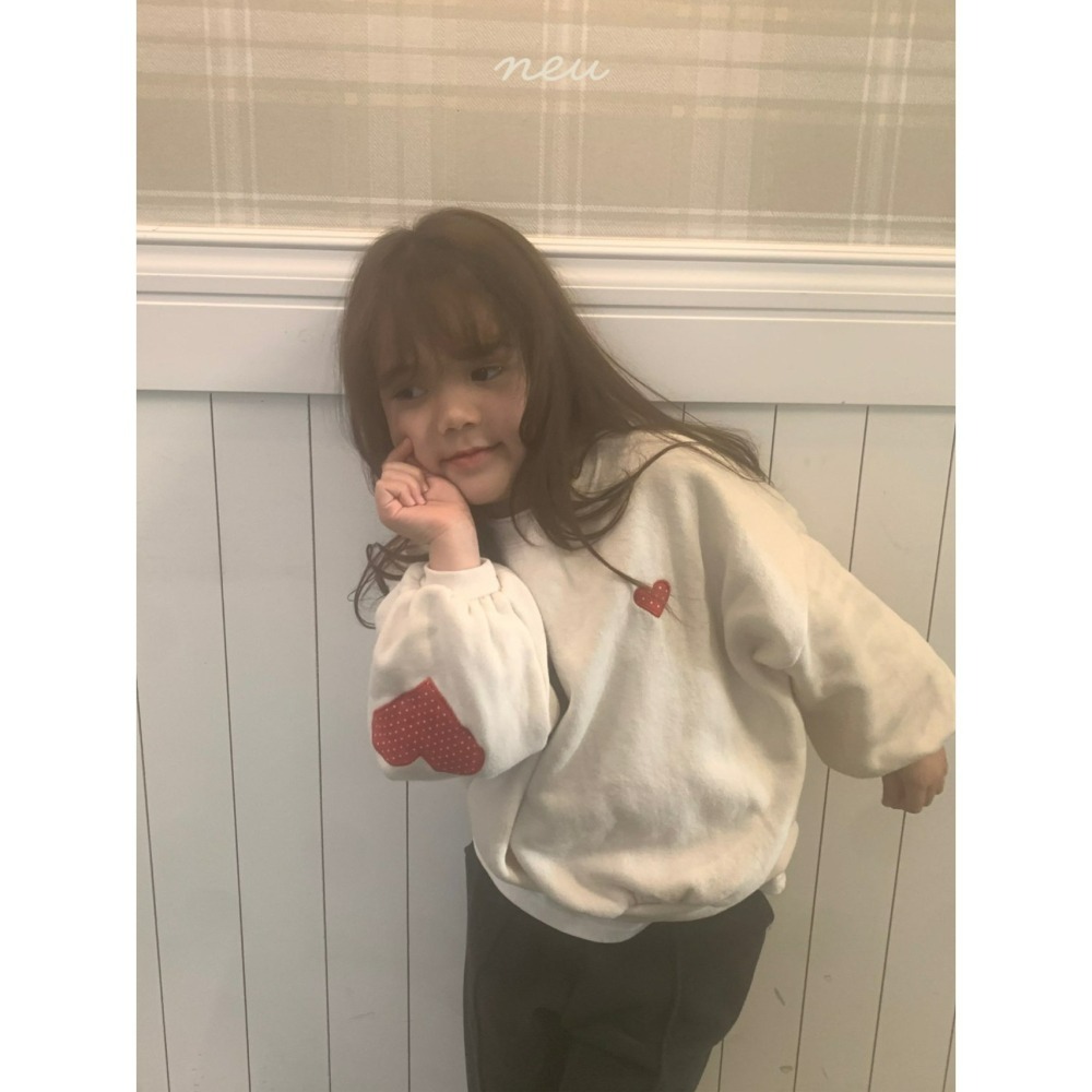 Neu 上衣 노이 하트땡맨투맨-細節圖5