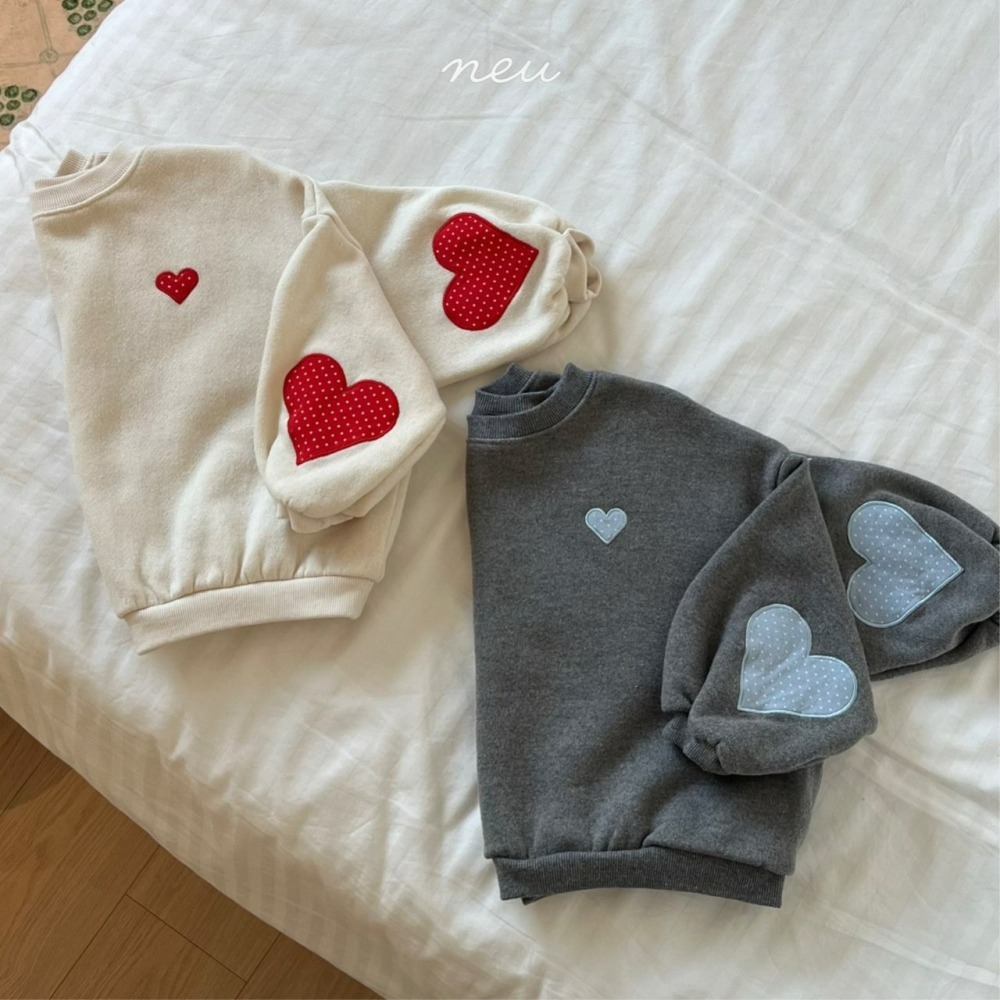 Neu 上衣 노이 하트땡맨투맨-細節圖8