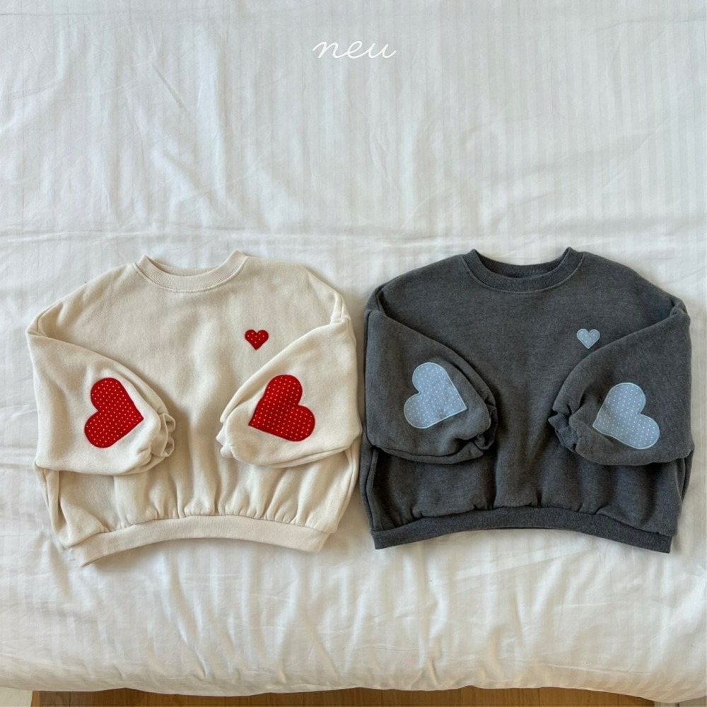 Neu 上衣 노이 하트땡맨투맨-細節圖9