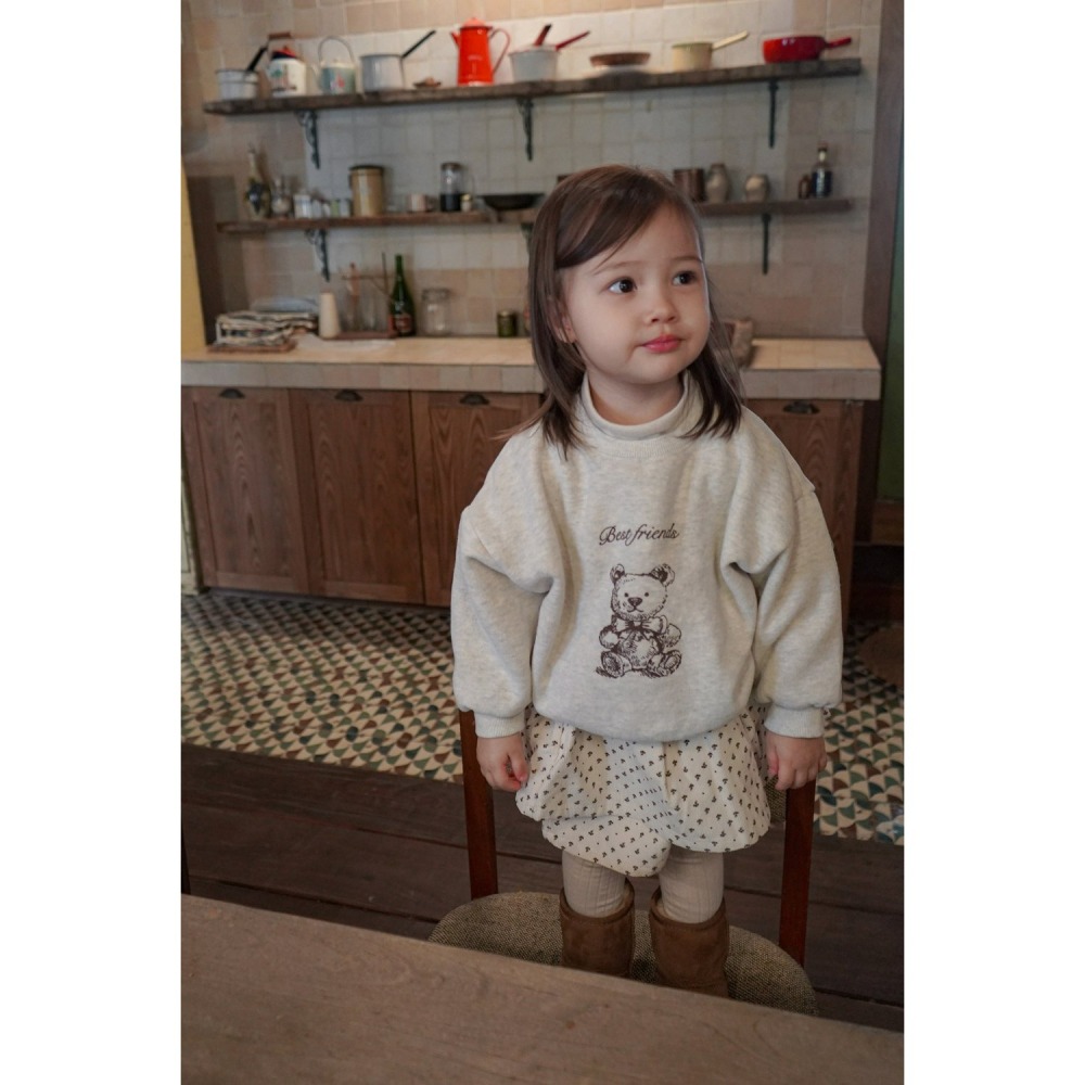 Onu 上衣 오누 트윈베어맨투맨-細節圖2