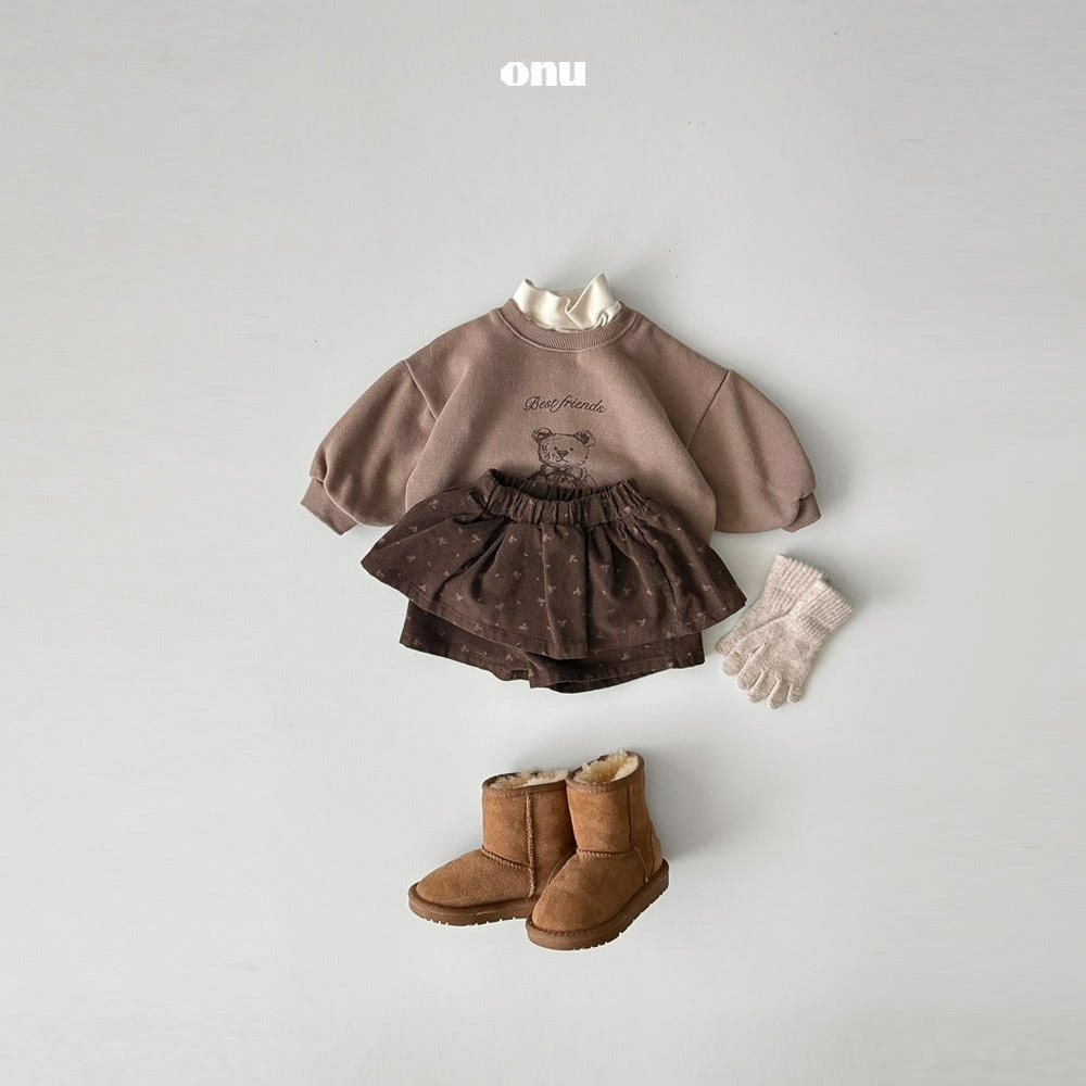 Onu 上衣 오누 트윈베어맨투맨-細節圖5