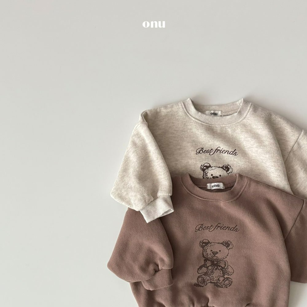 Onu 上衣 오누 트윈베어맨투맨-細節圖9