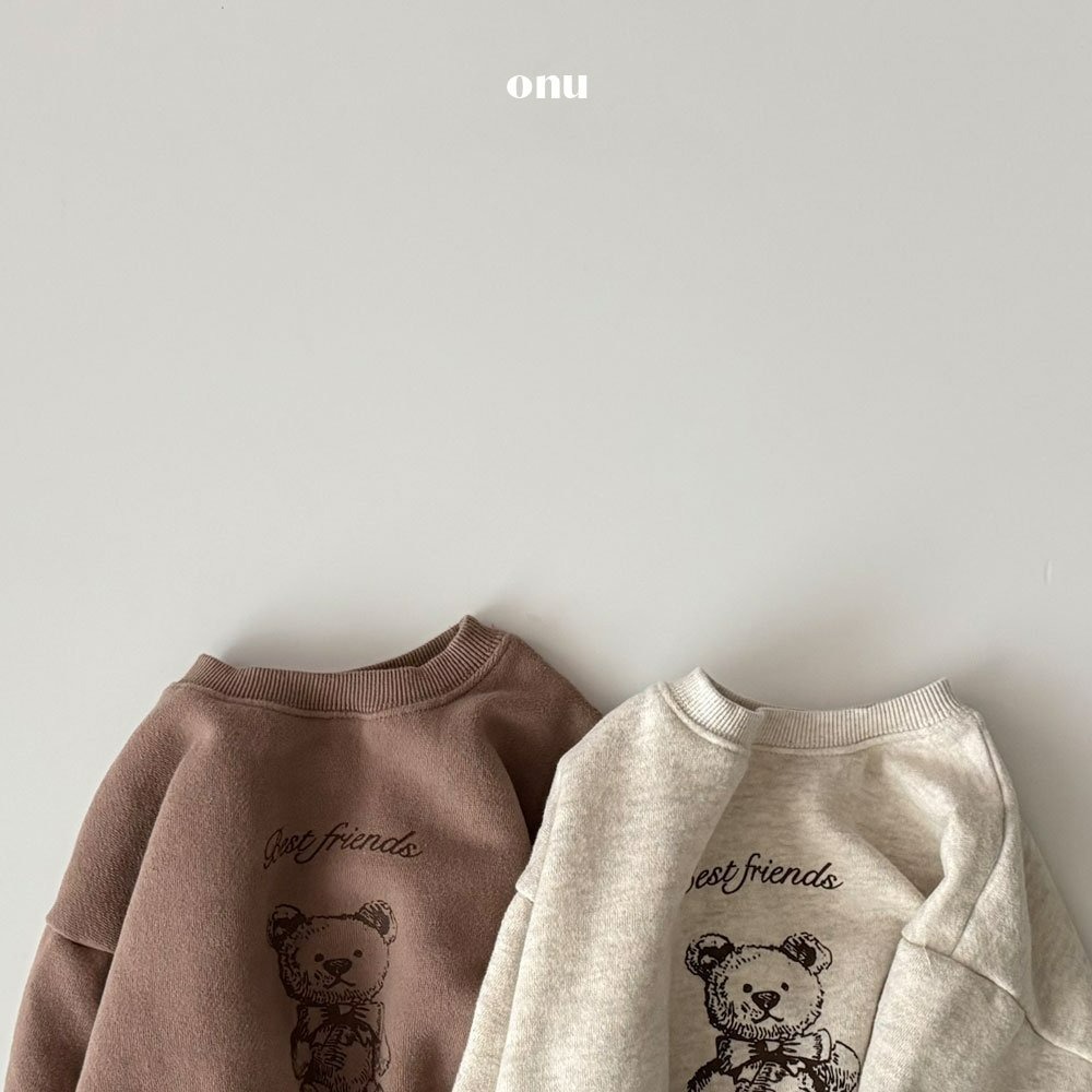 Onu 上衣 오누 트윈베어맨투맨-細節圖10