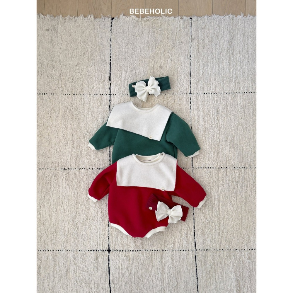 Bebeholic  包屁衣+圍兜 (聖誕套組) 베베홀릭 로엘케이프세트 (크리스마스)-細節圖2