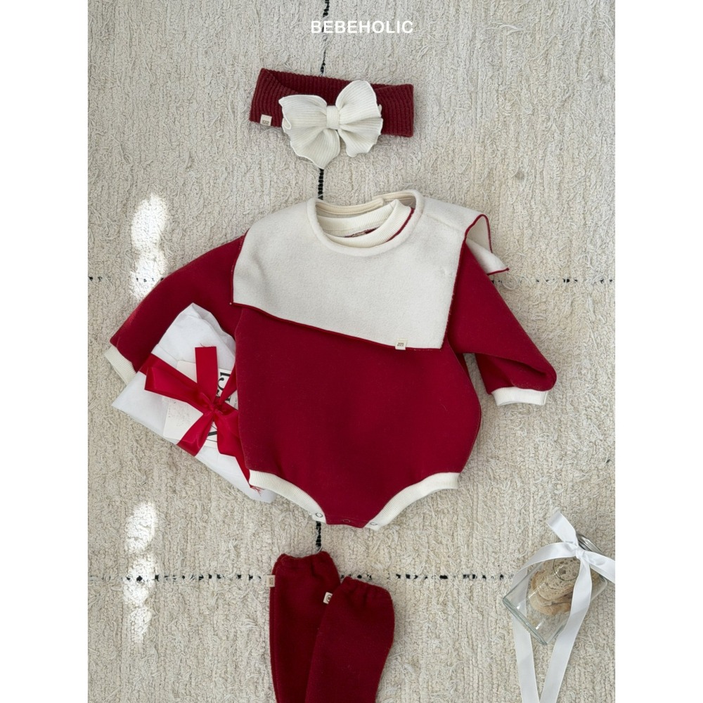 Bebeholic  包屁衣+圍兜 (聖誕套組) 베베홀릭 로엘케이프세트 (크리스마스)-細節圖4