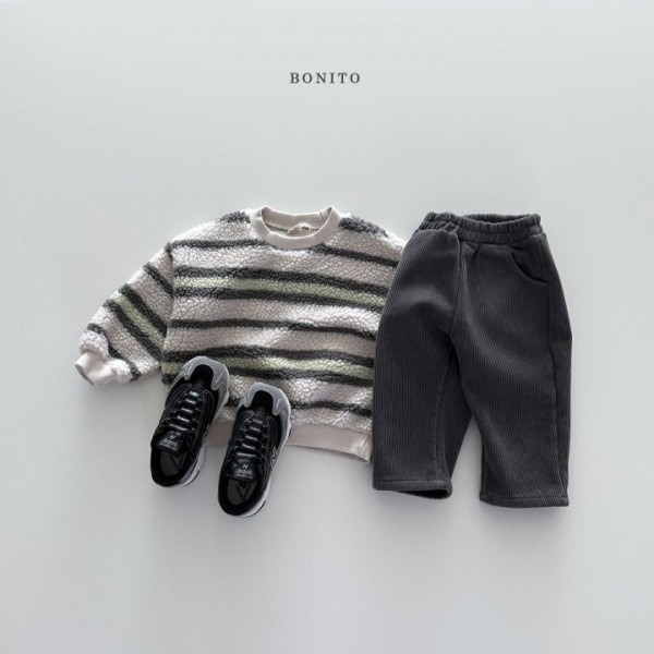 Bonito 上衣 보니토 불규칙줄덤블맨투맨-細節圖4