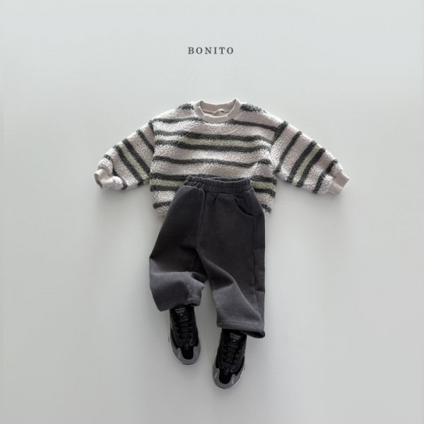 Bonito 上衣 보니토 불규칙줄덤블맨투맨-細節圖5