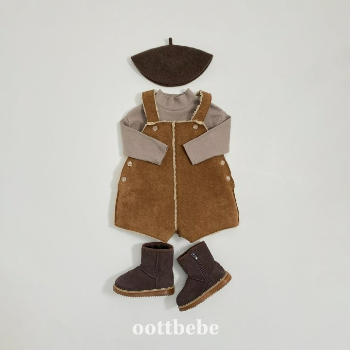 Oottbebe 吊帶褲 오뜨베베 무스탕숏오버롤-細節圖3