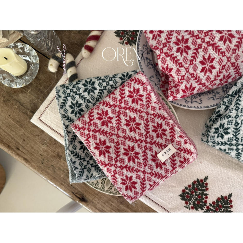 OREN 上衣 (含圍巾) (聖誕) 오렌 눈꽃 니트 맨투맨(머플러포함) (크리스마스)-細節圖6