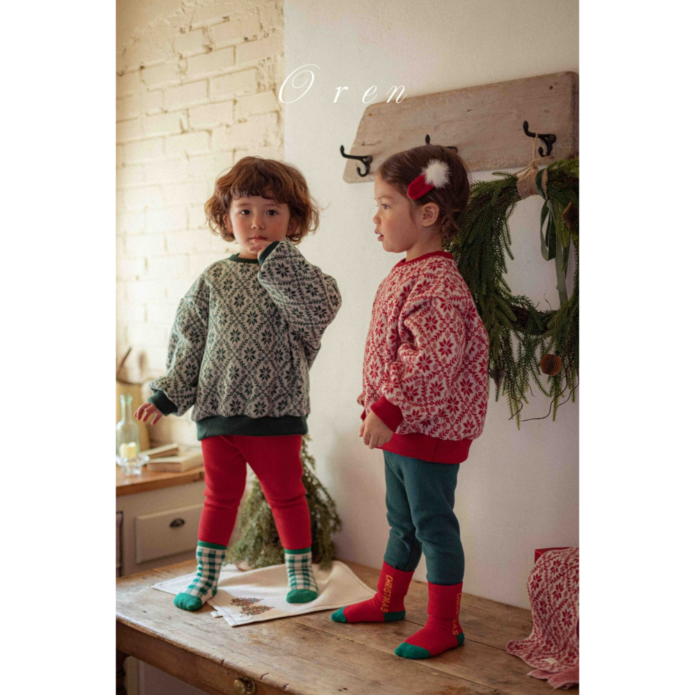 OREN 內搭褲 (聖誕) 오렌 호빵 기모 레깅스 (크리스마스)-細節圖4