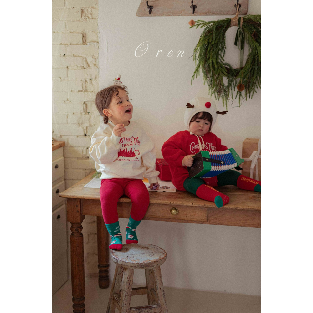 OREN 上衣 (聖誕) 오렌 기모 맨투맨(키즈) (크리스마스)-細節圖2