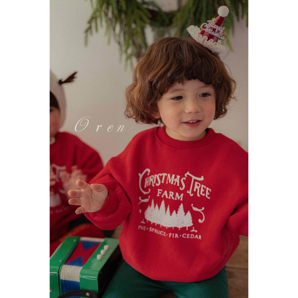 OREN 上衣 (聖誕) 오렌 기모 맨투맨(키즈) (크리스마스)-細節圖3
