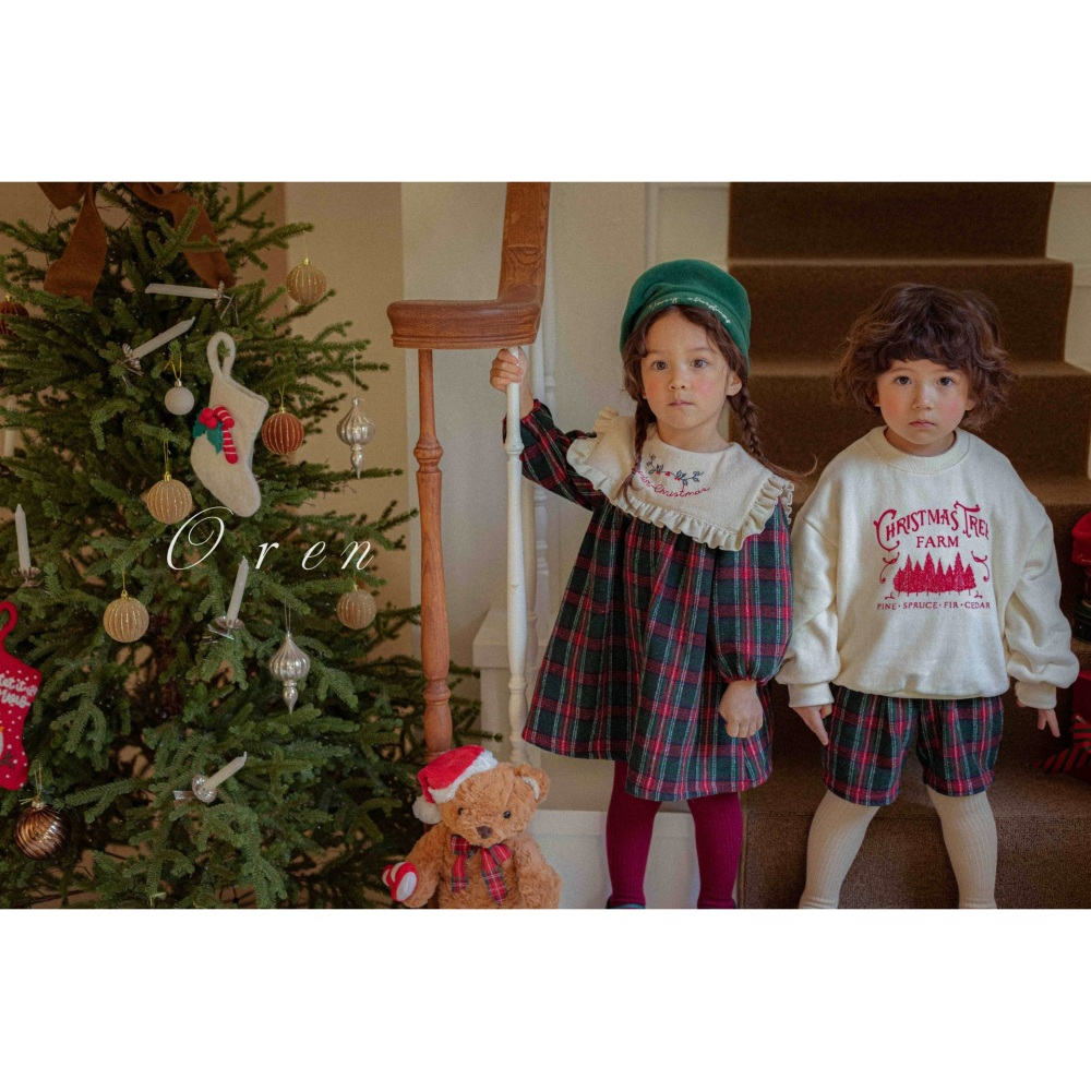 OREN 上衣 (聖誕) 오렌 기모 맨투맨(키즈) (크리스마스)-細節圖5