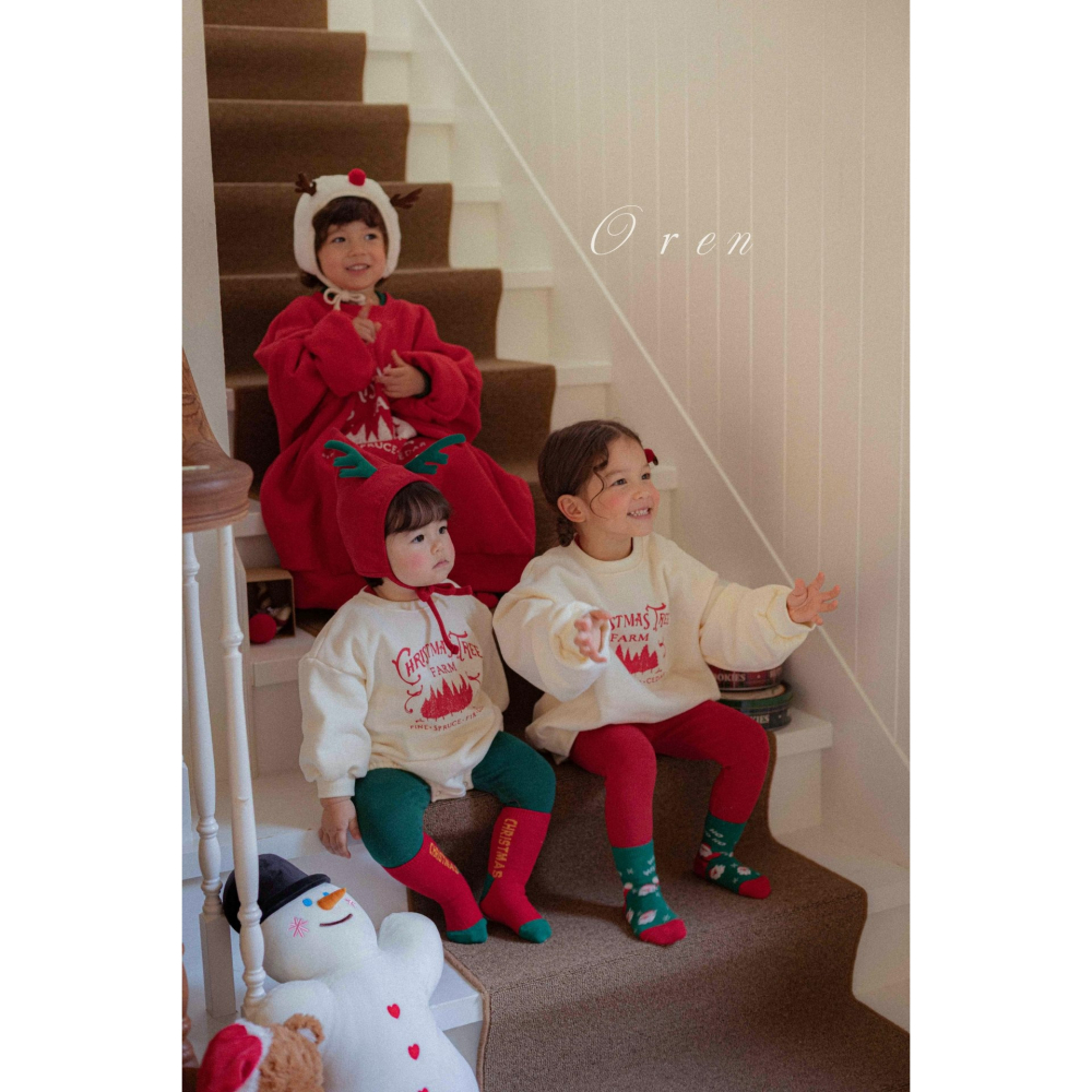 OREN 上衣 (聖誕) 오렌 기모 맨투맨(키즈) (크리스마스)-細節圖6