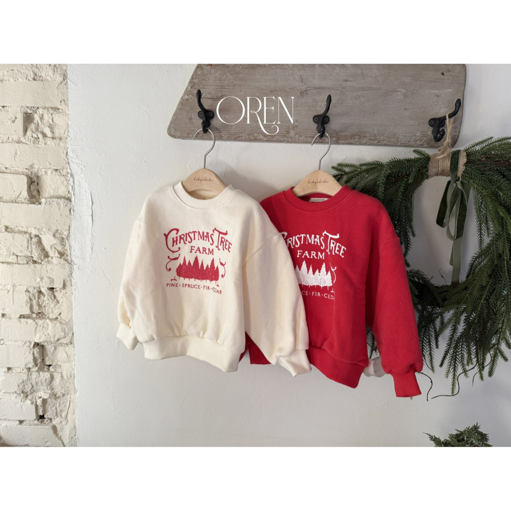 OREN 上衣 (聖誕) 오렌 기모 맨투맨(키즈) (크리스마스)-細節圖8