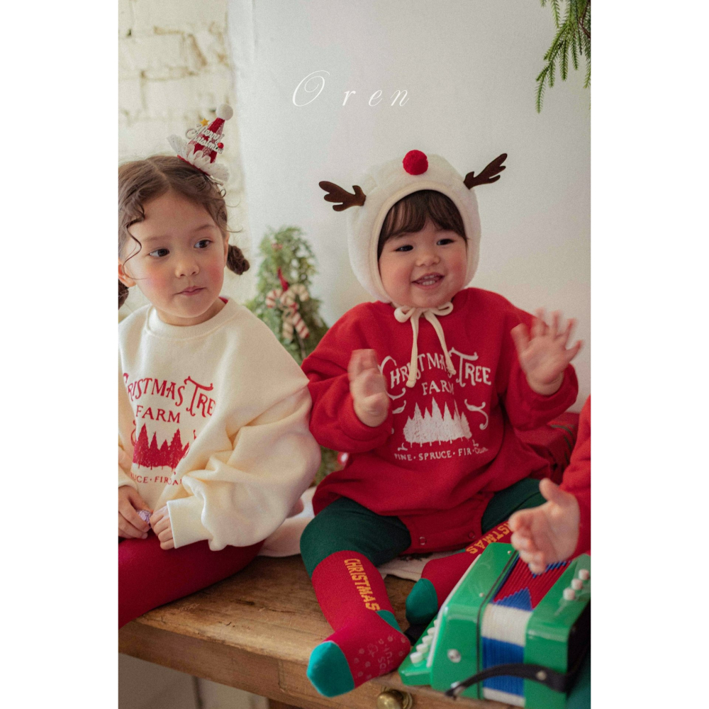 OREN 包屁衣 (聖誕) 오렌 기모 맨투맨슈트 (크리스마스)-細節圖2