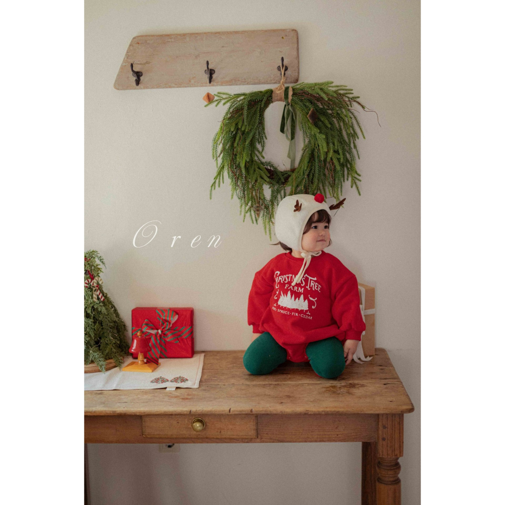 OREN 包屁衣 (聖誕) 오렌 기모 맨투맨슈트 (크리스마스)-細節圖4