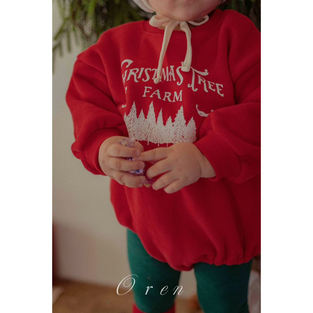 OREN 包屁衣 (聖誕) 오렌 기모 맨투맨슈트 (크리스마스)-細節圖5