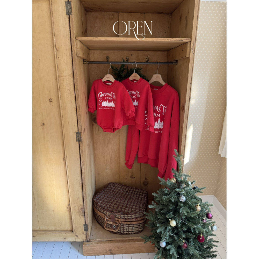 OREN 親子裝 上衣 (聖誕) 오렌 기모 맨투맨(맘&대디) (크리스마스)-細節圖4