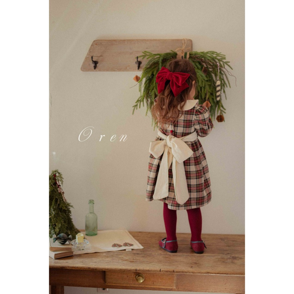 OREN 洋裝 (聖誕) 오렌 노엘리아 체크 원피스 (크리스마스)-細節圖3