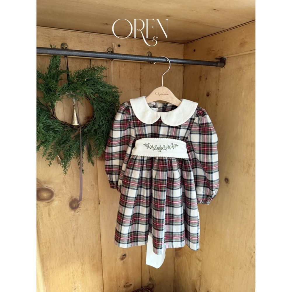 OREN 洋裝 (聖誕) 오렌 노엘리아 체크 원피스 (크리스마스)-細節圖5