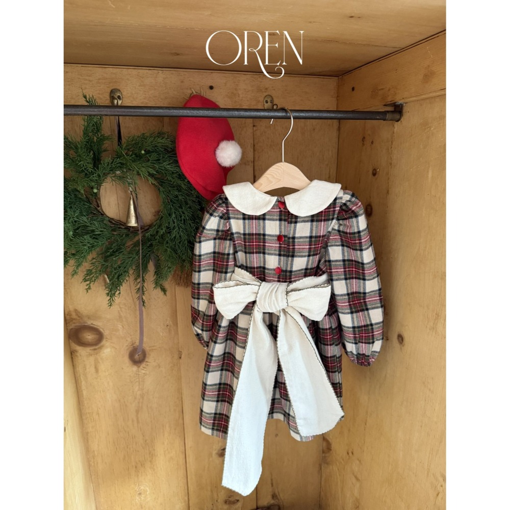 OREN 洋裝 (聖誕) 오렌 노엘리아 체크 원피스 (크리스마스)-細節圖6