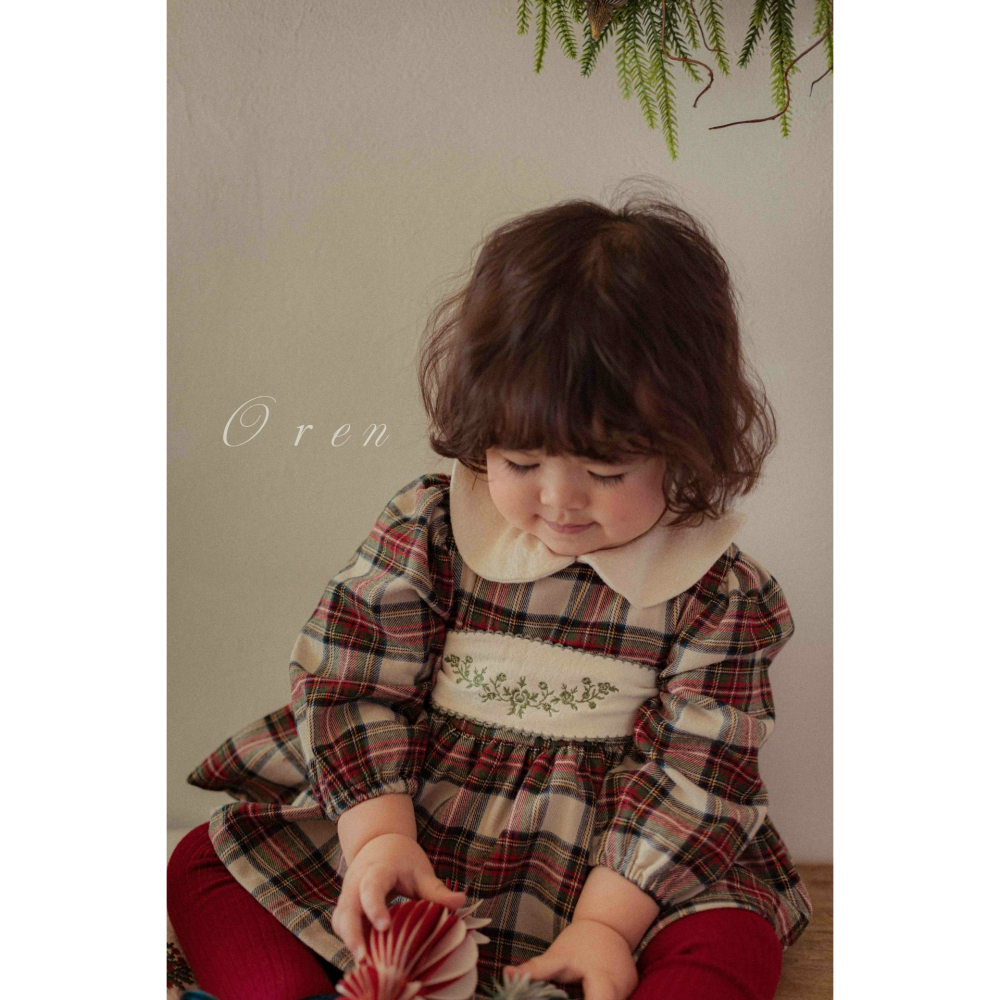 OREN 包屁衣 (聖誕) 오렌 노엘리아 체크 슈트 (크리스마스)-細節圖2