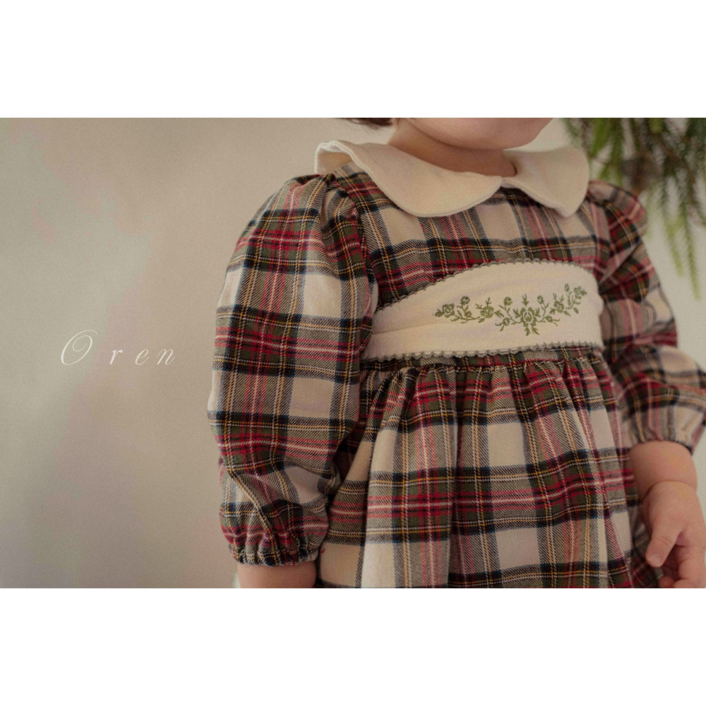 OREN 包屁衣 (聖誕) 오렌 노엘리아 체크 슈트 (크리스마스)-細節圖3