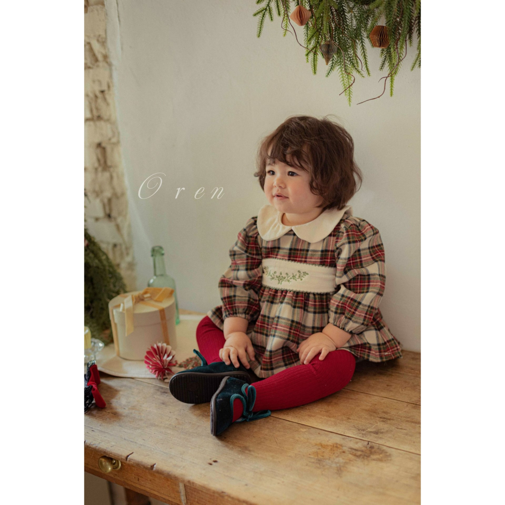 OREN 包屁衣 (聖誕) 오렌 노엘리아 체크 슈트 (크리스마스)-細節圖4