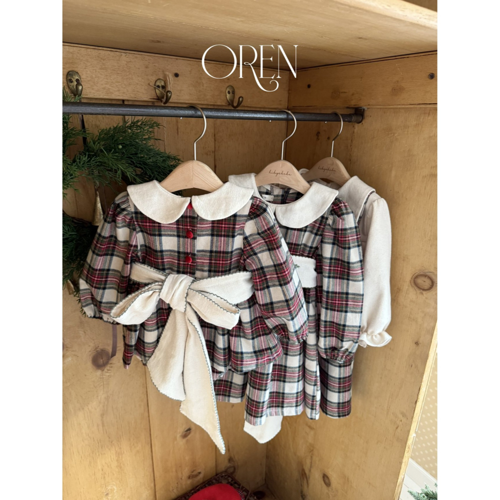 OREN 包屁衣 (聖誕) 오렌 노엘리아 체크 슈트 (크리스마스)-細節圖8
