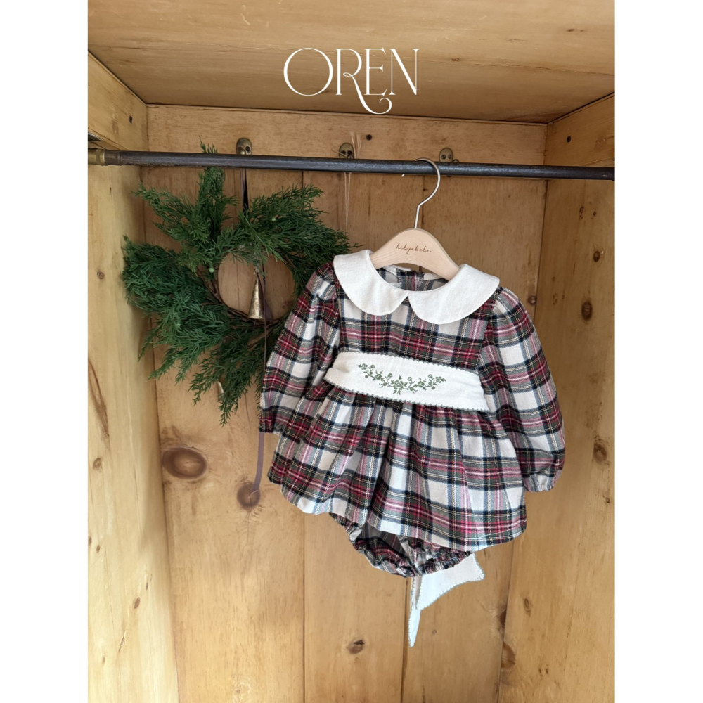 OREN 包屁衣 (聖誕) 오렌 노엘리아 체크 슈트 (크리스마스)-細節圖9