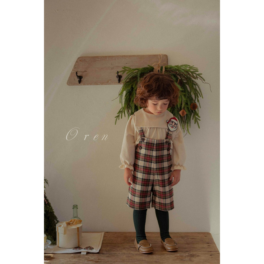 OREN 吊帶褲 (聖誕) 오렌 노엘리아 체크 멜빵 (크리스마스)-細節圖2