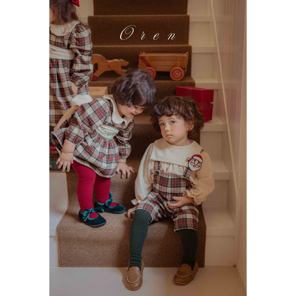 OREN 吊帶褲 (聖誕) 오렌 노엘리아 체크 멜빵 (크리스마스)-細節圖3