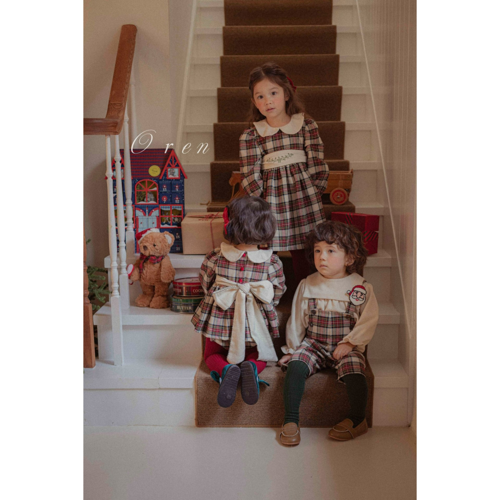 OREN 吊帶褲 (聖誕) 오렌 노엘리아 체크 멜빵 (크리스마스)-細節圖4