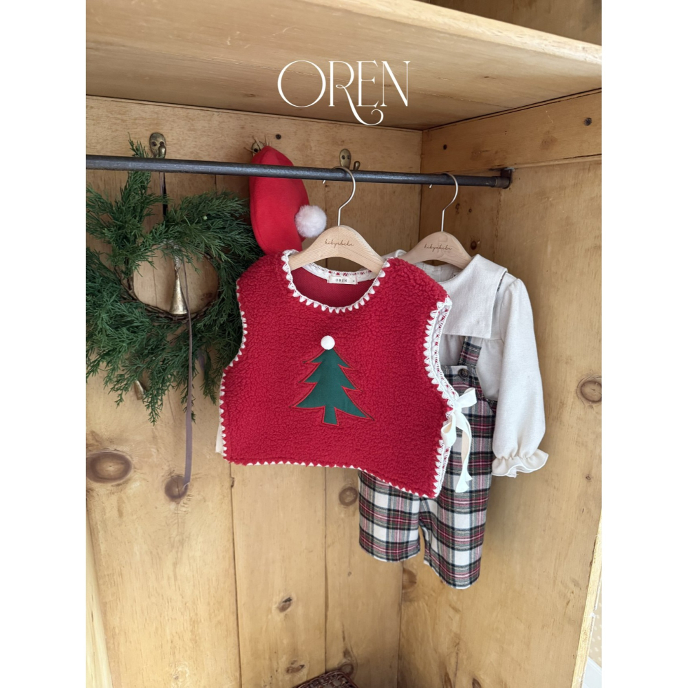 OREN 吊帶褲 (聖誕) 오렌 노엘리아 체크 멜빵 (크리스마스)-細節圖5