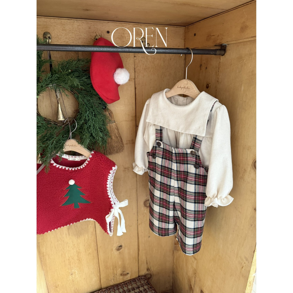 OREN 吊帶褲 (聖誕) 오렌 노엘리아 체크 멜빵 (크리스마스)-細節圖6