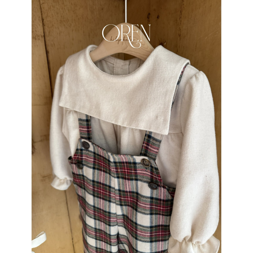 OREN 吊帶褲 (聖誕) 오렌 노엘리아 체크 멜빵 (크리스마스)-細節圖7