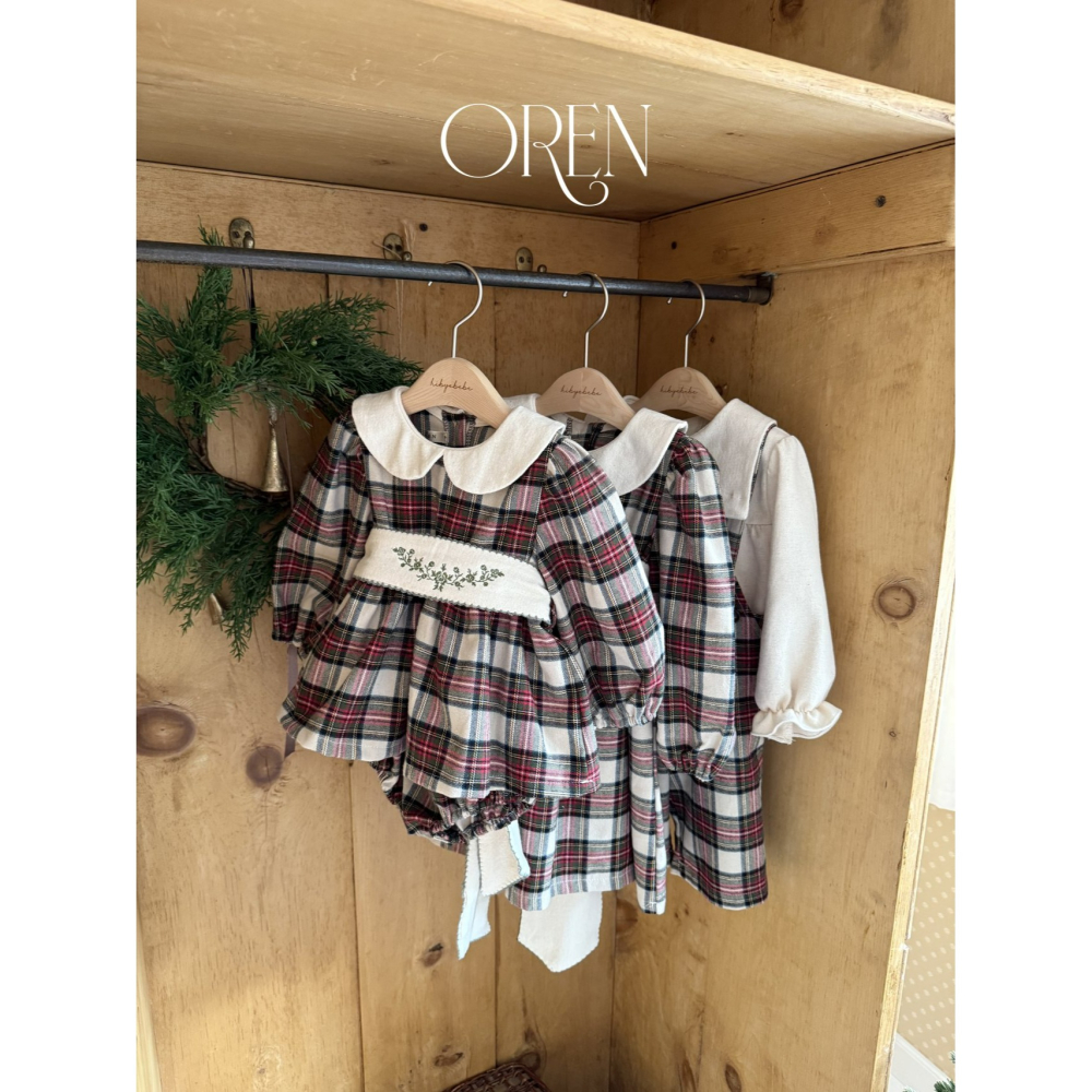 OREN 吊帶褲 (聖誕) 오렌 노엘리아 체크 멜빵 (크리스마스)-細節圖8