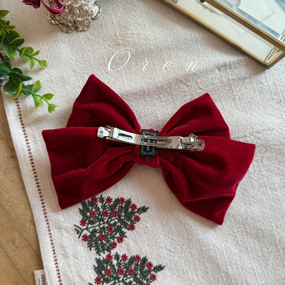 OREN 髮夾 (聖誕) 오렌 노엘 빅리본 핀 (크리스마스)-細節圖3