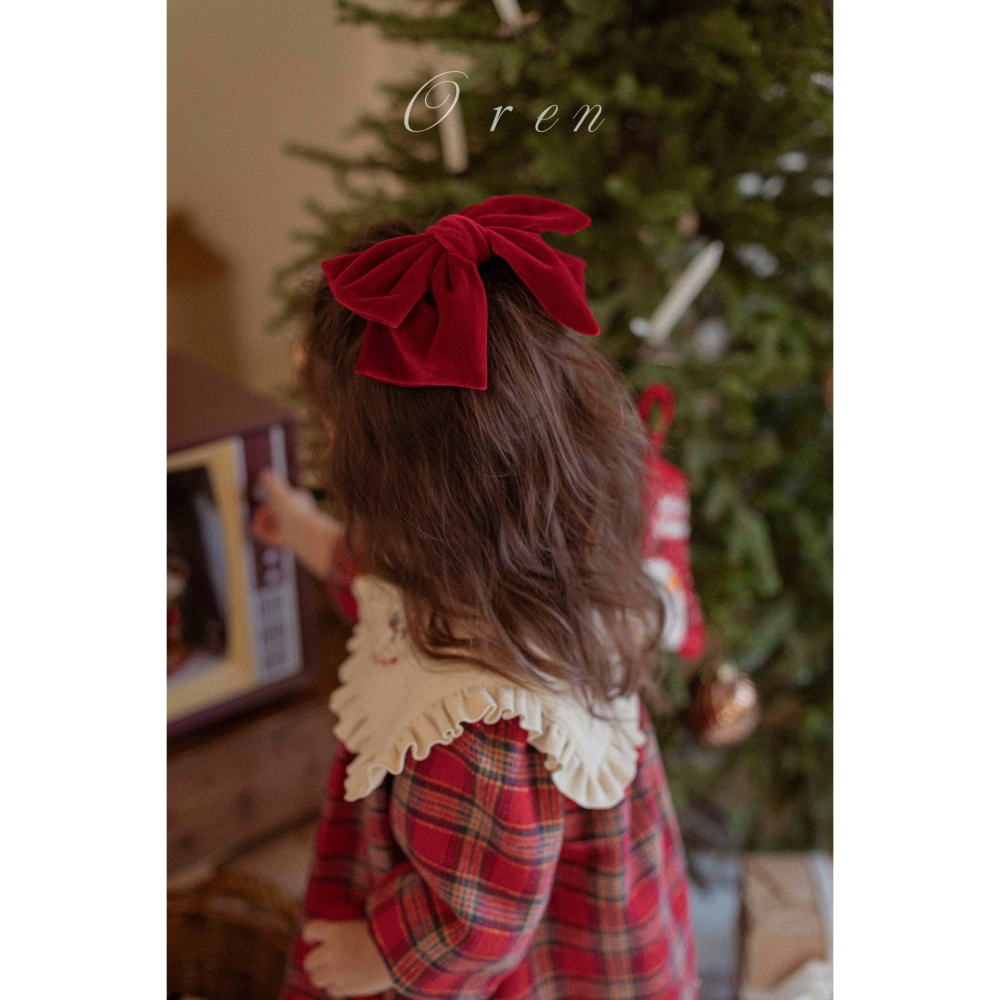 OREN 髮夾 (聖誕) 오렌 노엘 빅리본 핀 (크리스마스)-細節圖5
