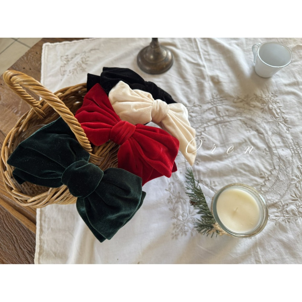 OREN 髮箍 (聖誕) 오렌 노엘 리본 헤어밴드 (크리스마스)-細節圖2