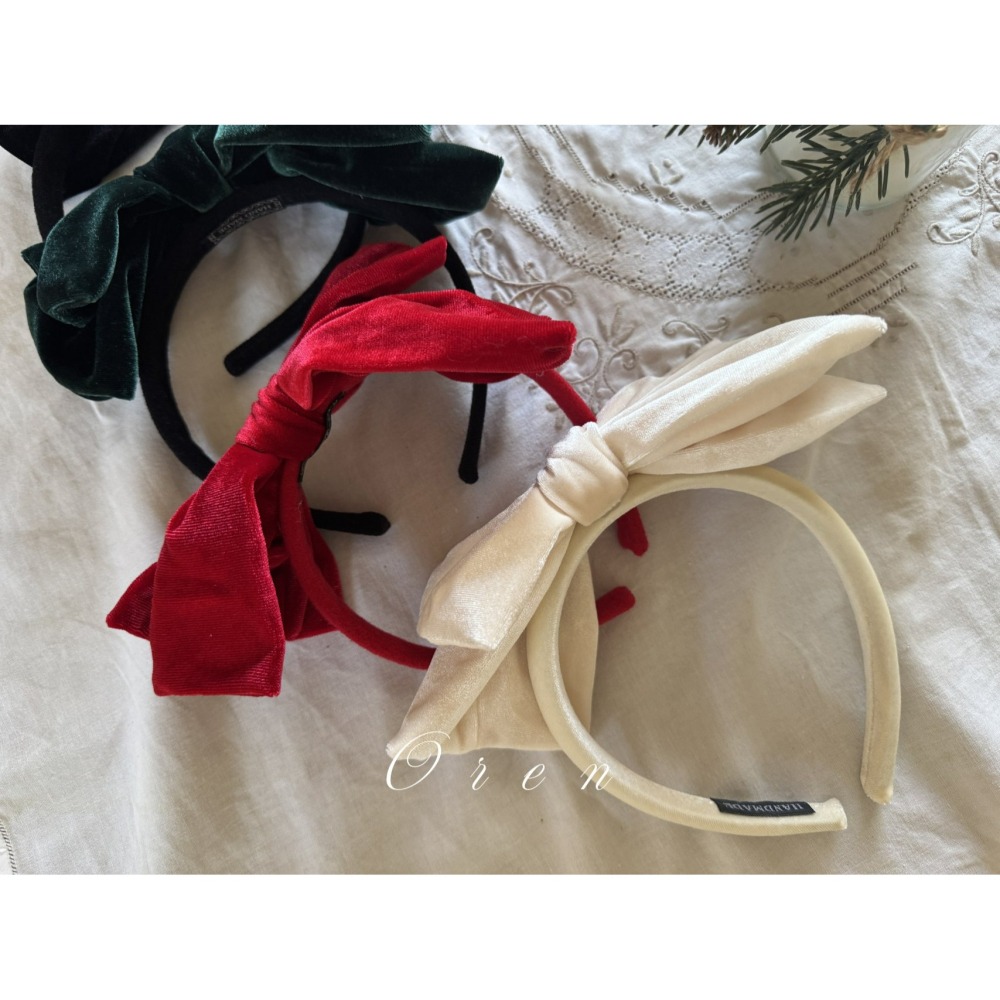 OREN 髮箍 (聖誕) 오렌 노엘 리본 헤어밴드 (크리스마스)-細節圖5