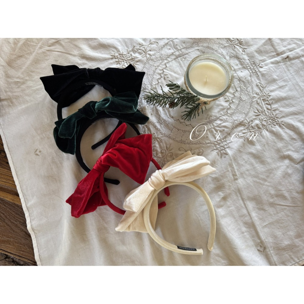 OREN 髮箍 (聖誕) 오렌 노엘 리본 헤어밴드 (크리스마스)-細節圖6