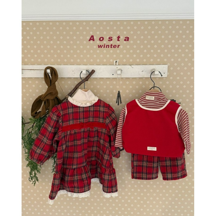 Aosta 褲子 聖誕 아오스타 체크바지-細節圖8