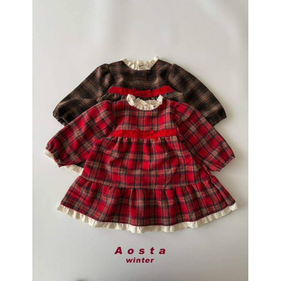 Aosta 洋裝 聖誕 아오스타 체크원피스-細節圖2