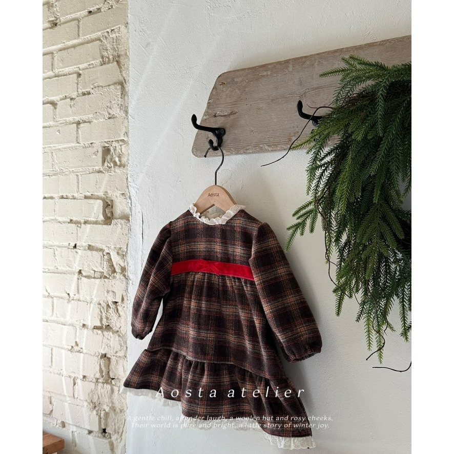 Aosta 洋裝 聖誕 아오스타 체크원피스-細節圖5