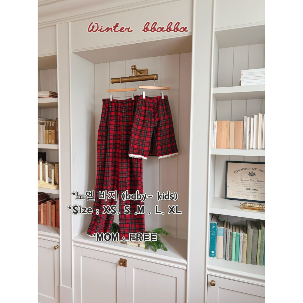 BBABBA 褲子 빠빠 노엘체크기모바지 聖誕 크리스마스-細節圖2