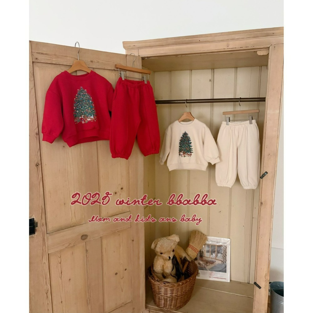 BBABBA 上下套裝 親子裝 빠빠 캐롤기모상하set 키즈맘커플 聖誕 크리스마스-細節圖4